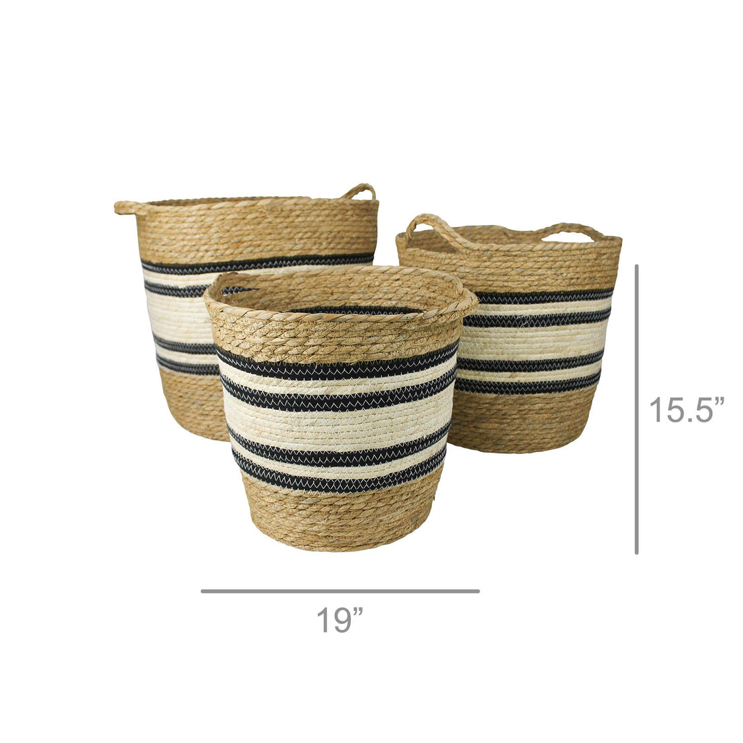 Gideon Striped Baskets with Handles - The Collective Park City
