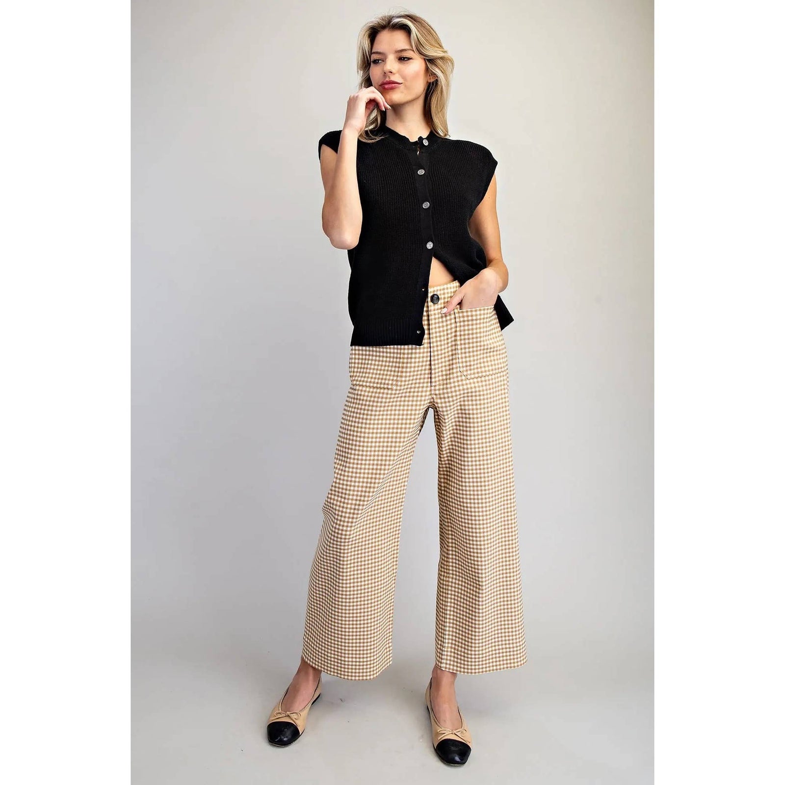 Gingham Stretch Trouser Pant - The Collective Park City