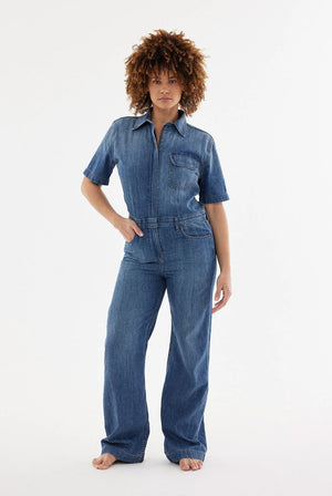 Girlfriend Denim Jumpsuit - The Collective Park City