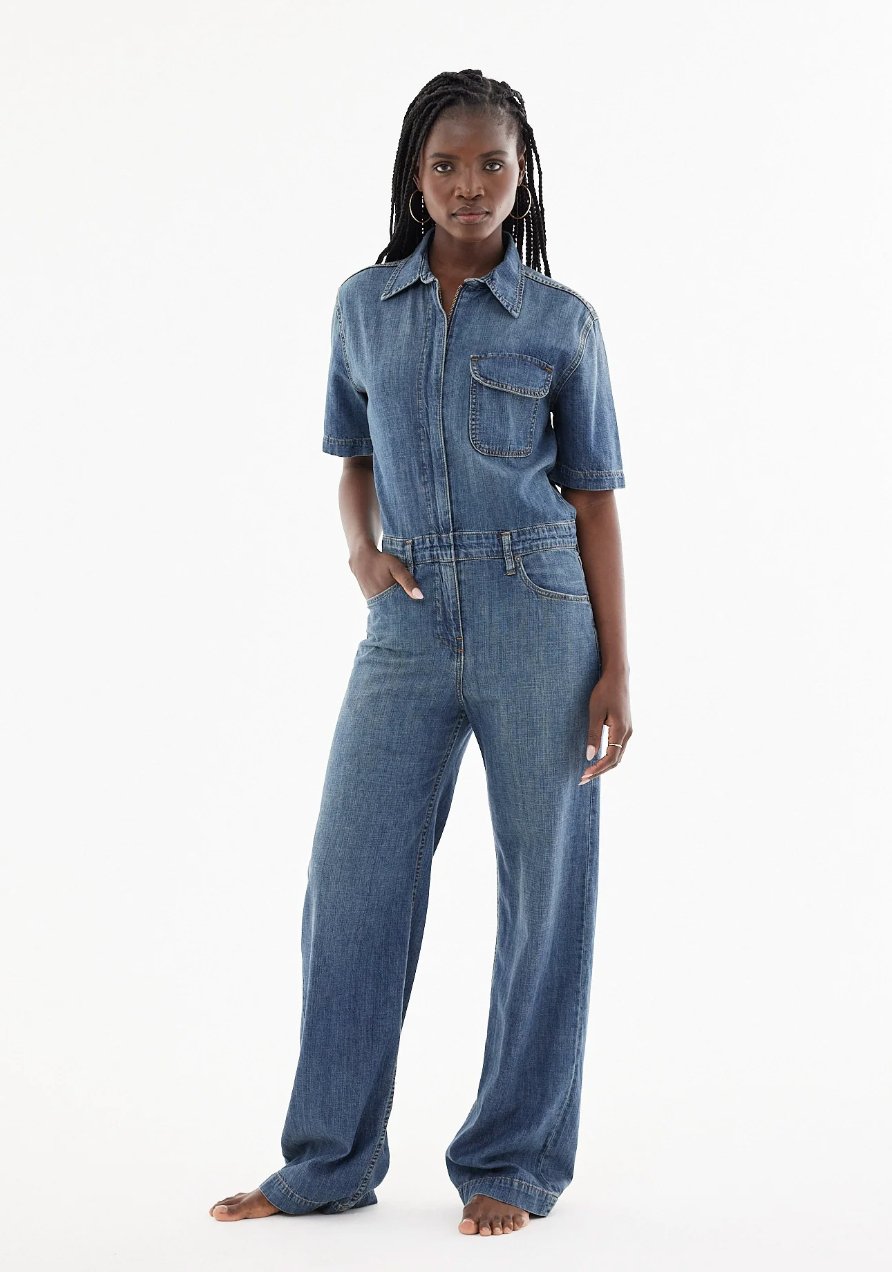 Girlfriend Denim Jumpsuit - The Collective Park City