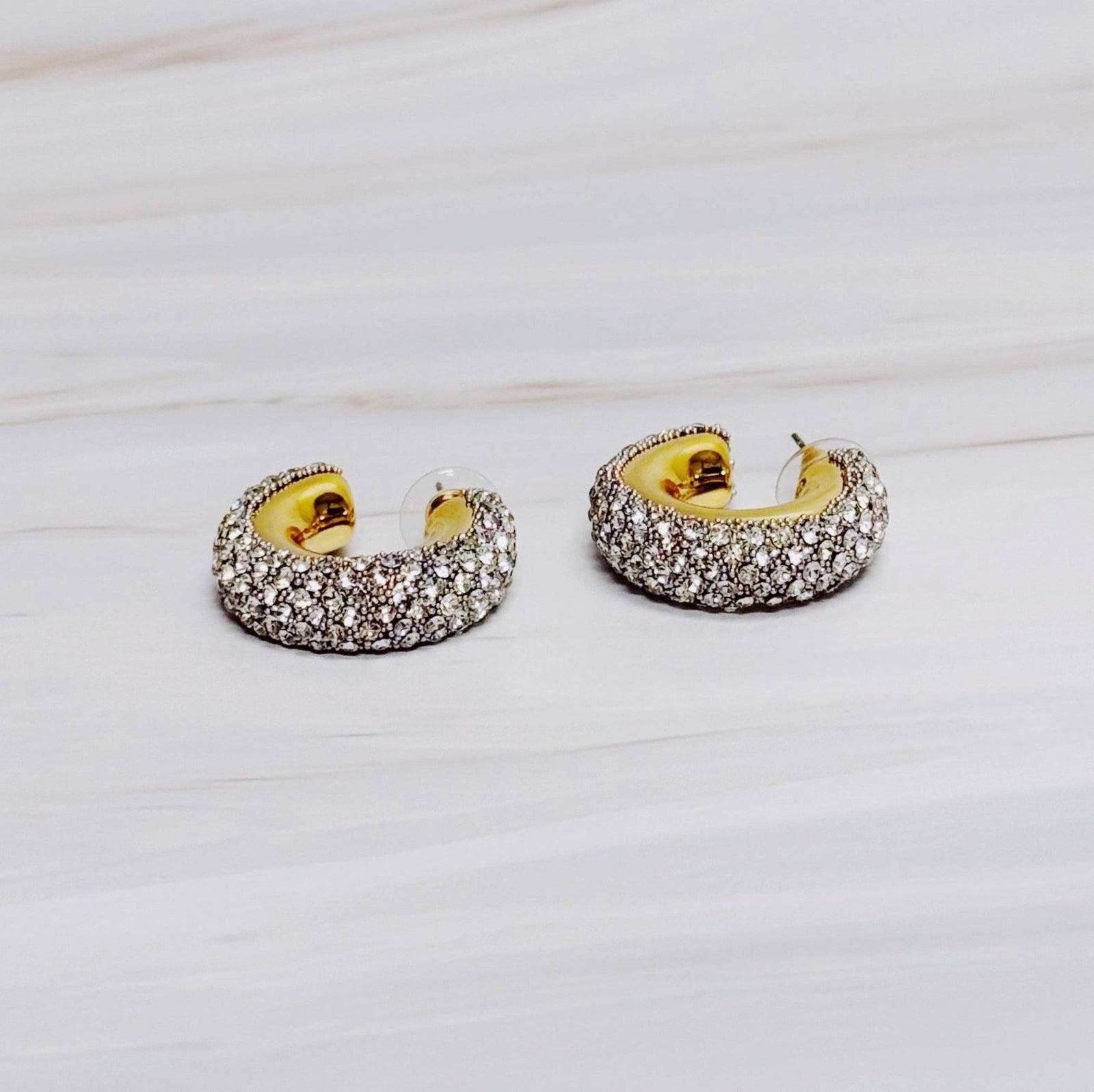 Glam Bling Hoop Earrings - The Collective Park City