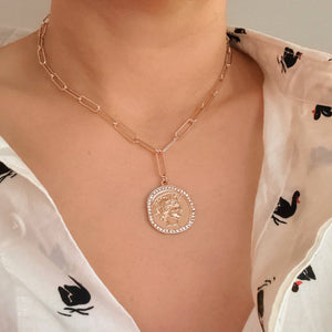 Glam Edge Coin Link Chain Necklace - The Collective Park City