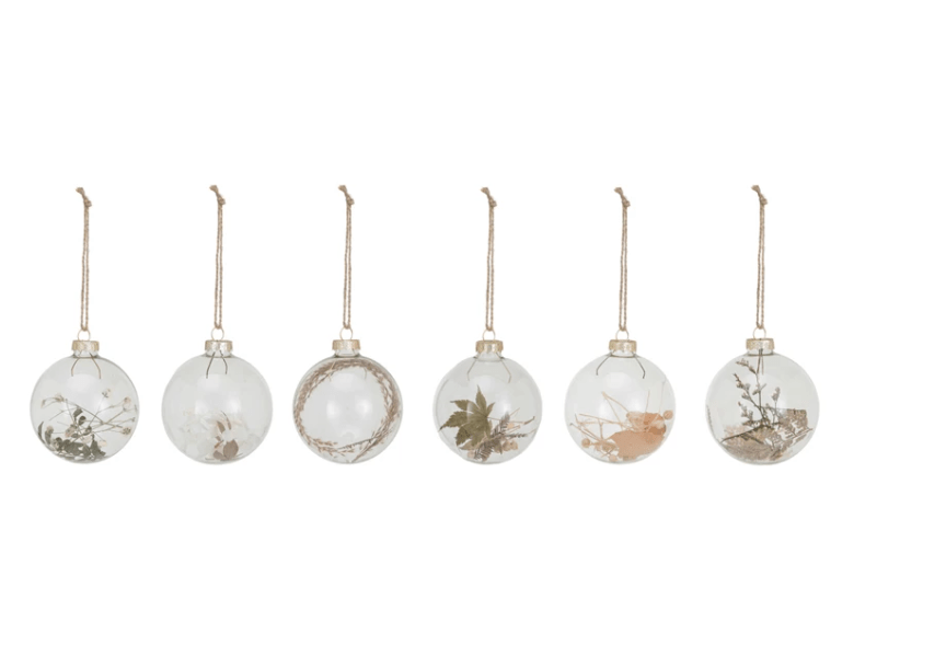 Glass Ball Ornament w/Dried Botanical - The Collective Park City