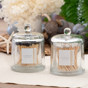 Glass Jar with Lid & 120 Wooden Black Matches - The Collective Park City