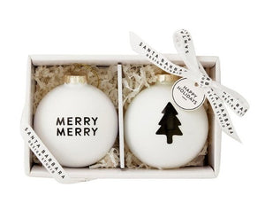 Glass Ornament Set - MerryMerry - The Collective Park City