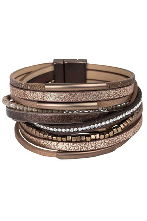 Glimmer Leather Bracelet: Bronze - The Collective Park City