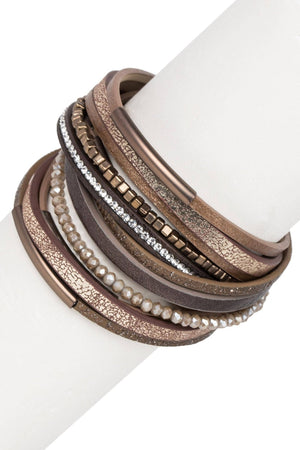 Glimmer Leather Bracelet: Bronze - The Collective Park City