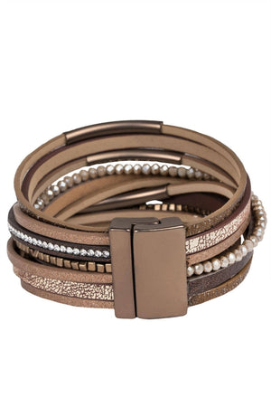 Glimmer Leather Bracelet: Bronze - The Collective Park City