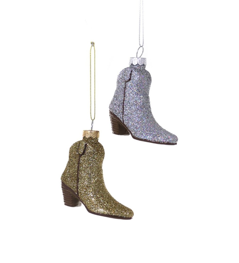 Glittered Cowboy Boot Ornament - The Collective Park City