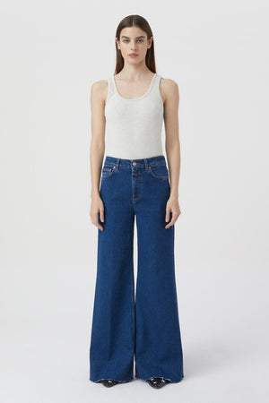 Glow - up High Waisted Flare Jean - Dark Blue - The Collective Park City