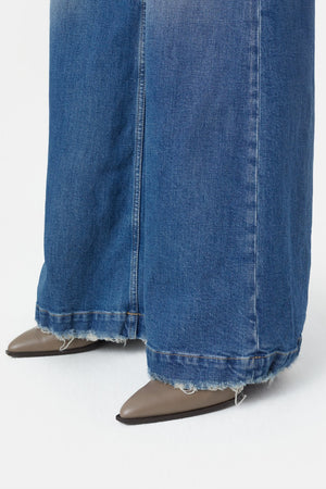 Glow - Up Wide Leg Distressed Jean - The Collective Park City