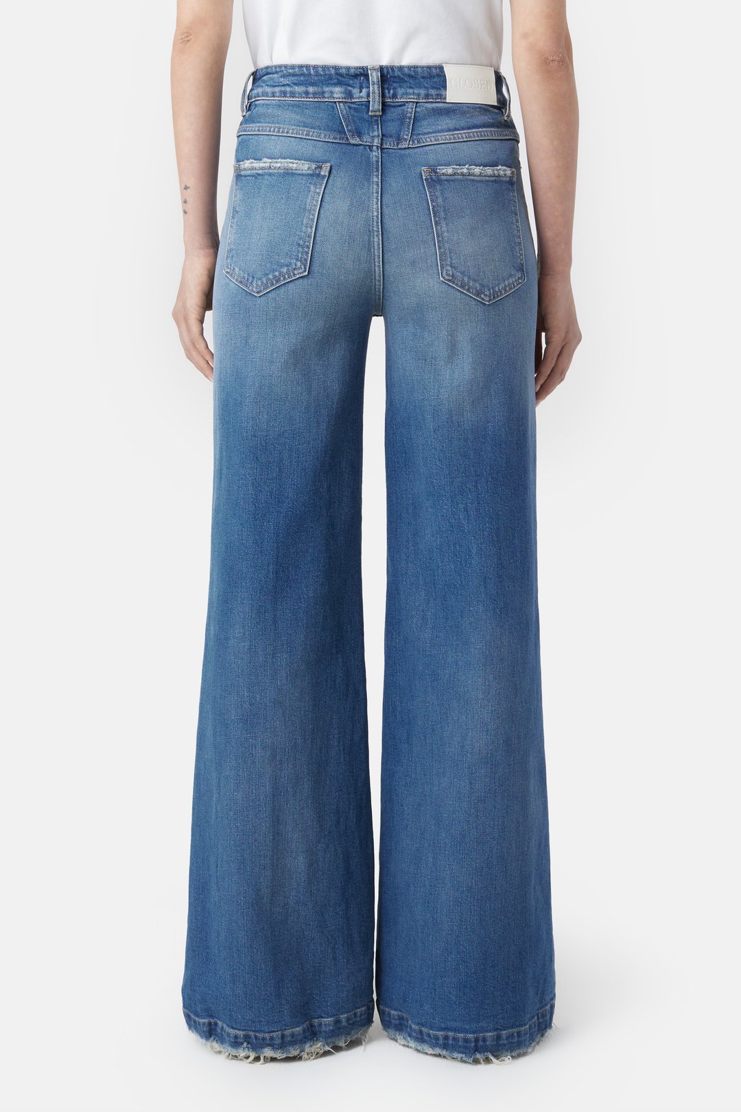 Glow - Up Wide Leg Distressed Jean - The Collective Park City