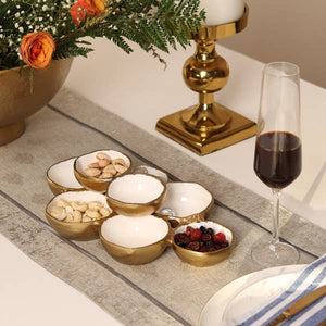 Gold 8 - Bowl Cluster Dish with White Enamel - The Collective Park City