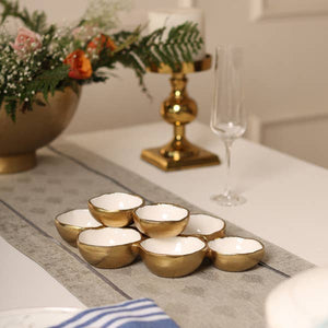 Gold 8 - Bowl Cluster Dish with White Enamel - The Collective Park City