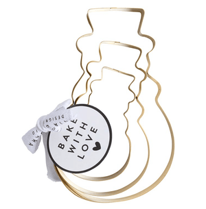 Gold Cookie Cutter Set - 3 Snowmen - The Collective Park City