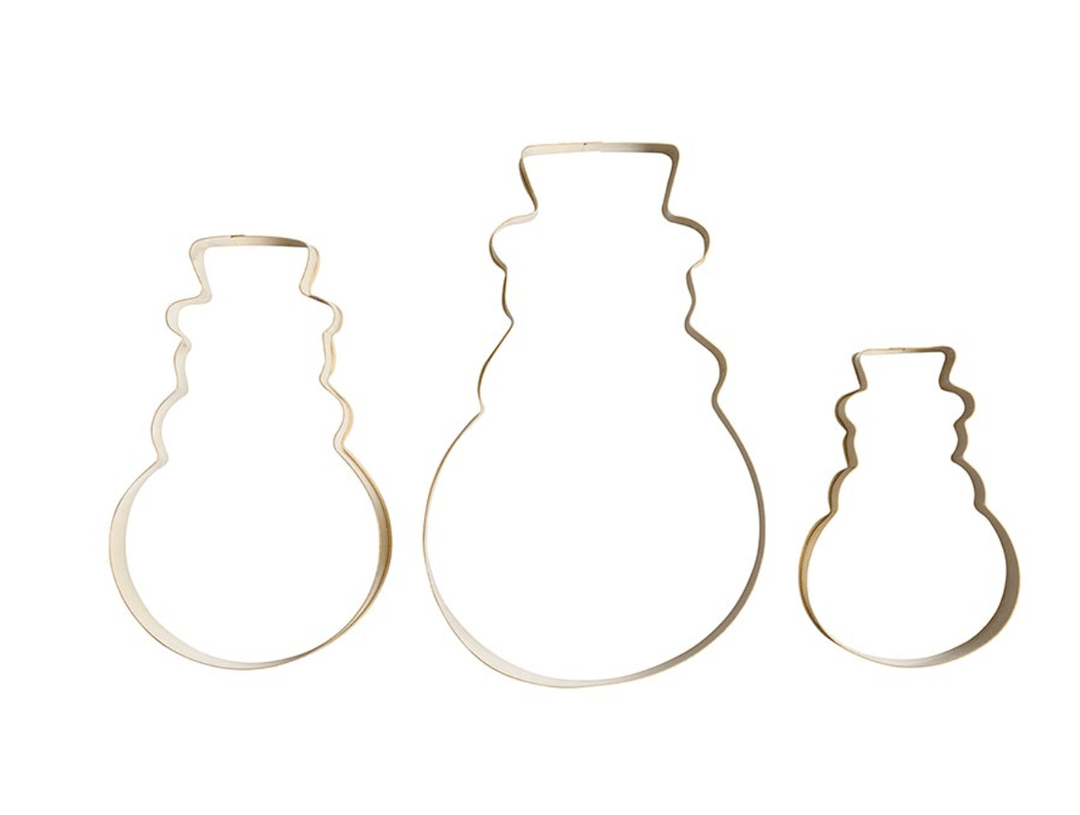 Gold Cookie Cutter Set - 3 Snowmen - The Collective Park City