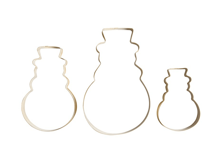 Gold Cookie Cutter Set - 3 Snowmen - The Collective Park City