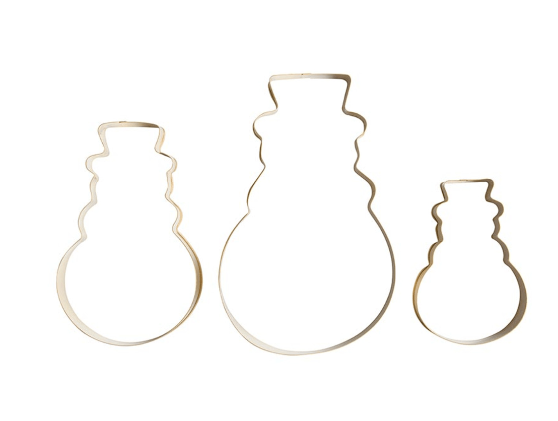 Gold Cookie Cutter Set - 3 Snowmen - The Collective Park City
