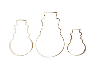 Gold Cookie Cutter Set - 3 Snowmen - The Collective Park City