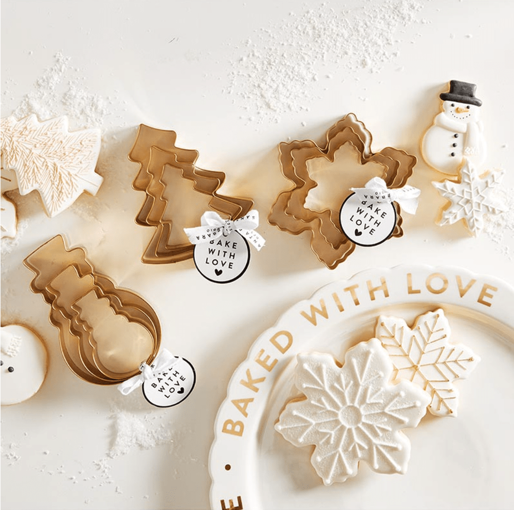 Gold Cookie Cutter Set - 3 Snowmen - The Collective Park City