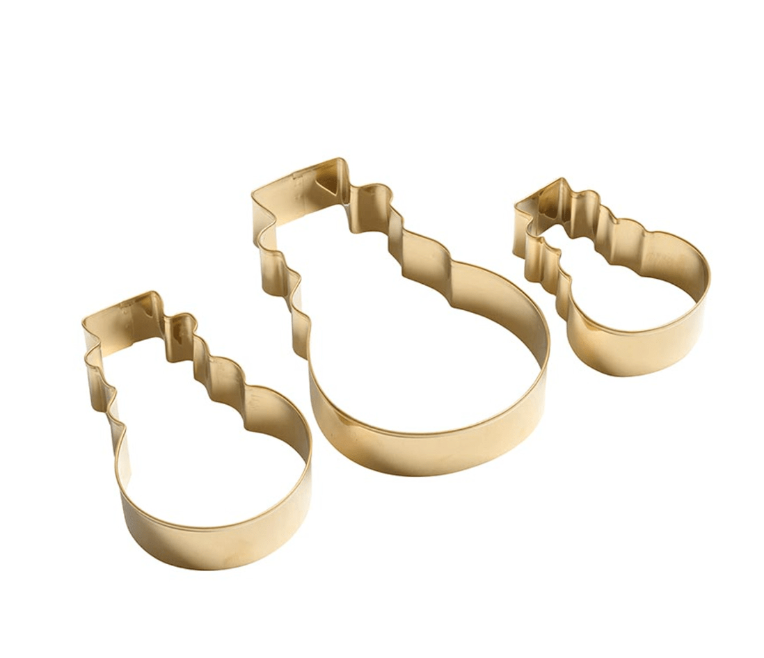 Gold Cookie Cutter Set - 3 Snowmen - The Collective Park City