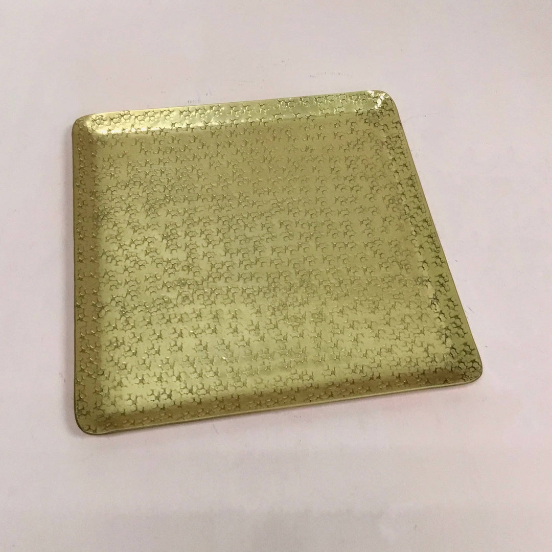 Gold Hammered Square Tray - The Collective Park City