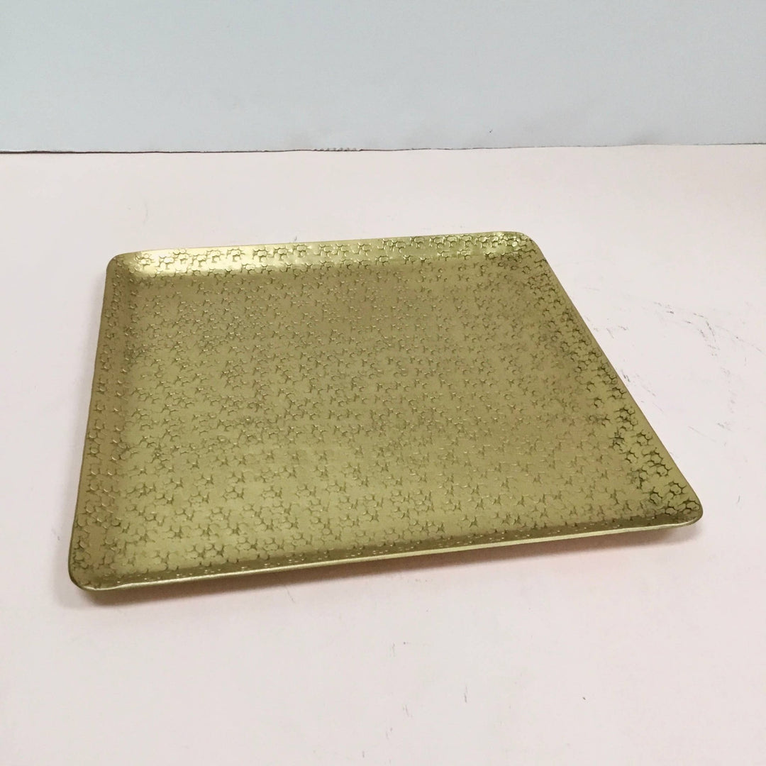 Gold Hammered Square Tray - The Collective Park City