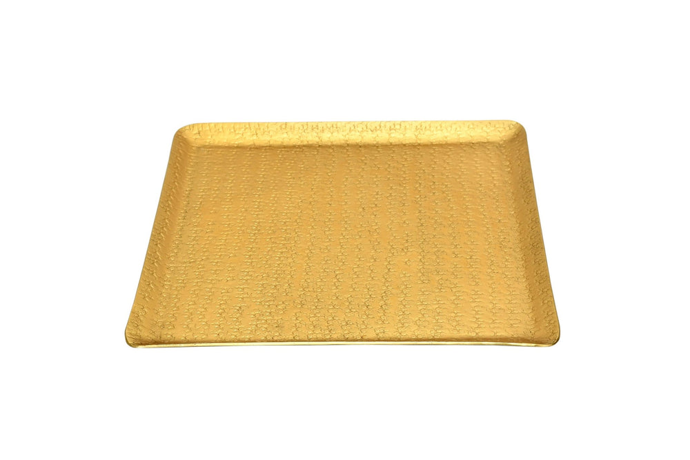 Gold Hammered Square Tray - The Collective Park City