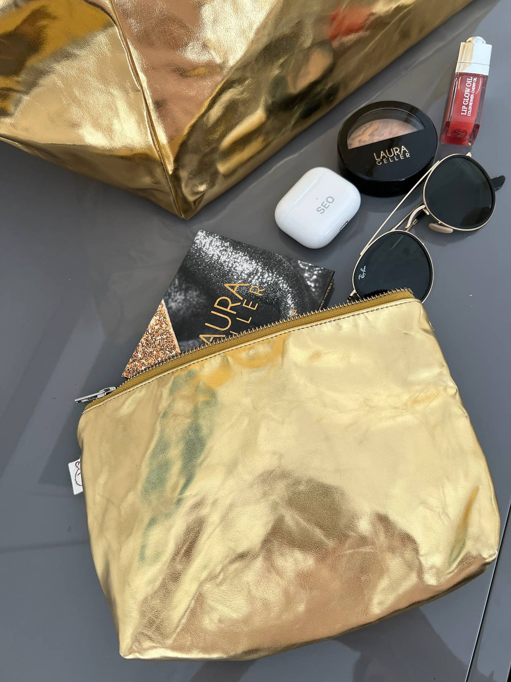 Gold Metallic Travel Bag - The Collective Park City