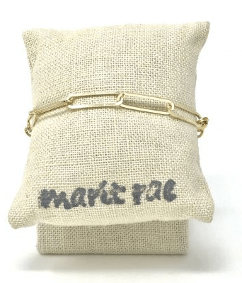 Gold Paperclip Bracelet - Etched - The Collective Park City
