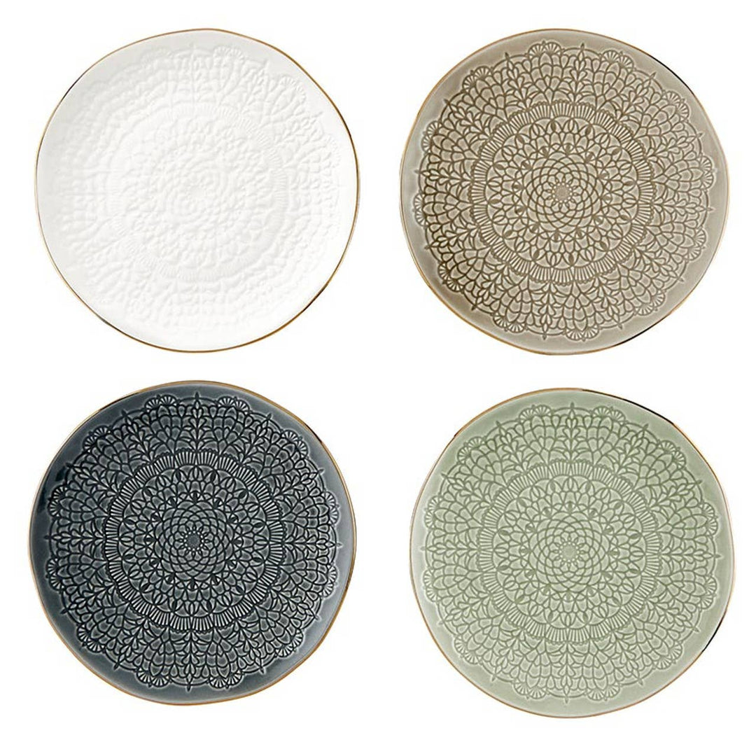 Gold Rim Stamped Appetizer Plate - The Collective Park City