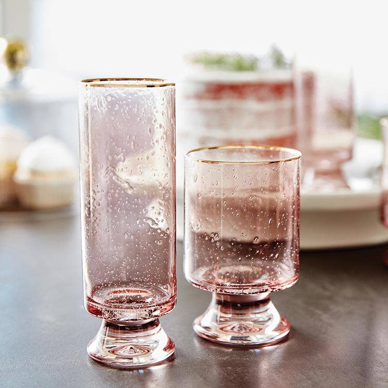 Gold Rimmed Glass - Blush - Old Fashioned - The Collective Park City