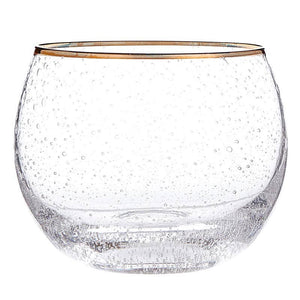 Gold Rimmed Roly Poly Glass - The Collective Park City