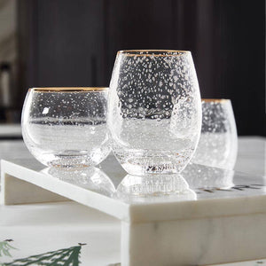 Gold Rimmed Roly Poly Glass - The Collective Park City
