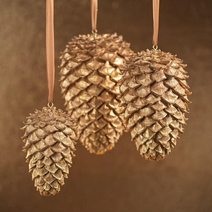 Golden Decorative Pine Cone - 13" - The Collective Park City