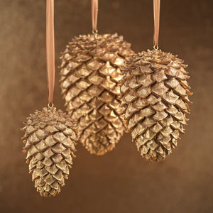 Golden Decorative Pine Cone - 13" - The Collective Park City