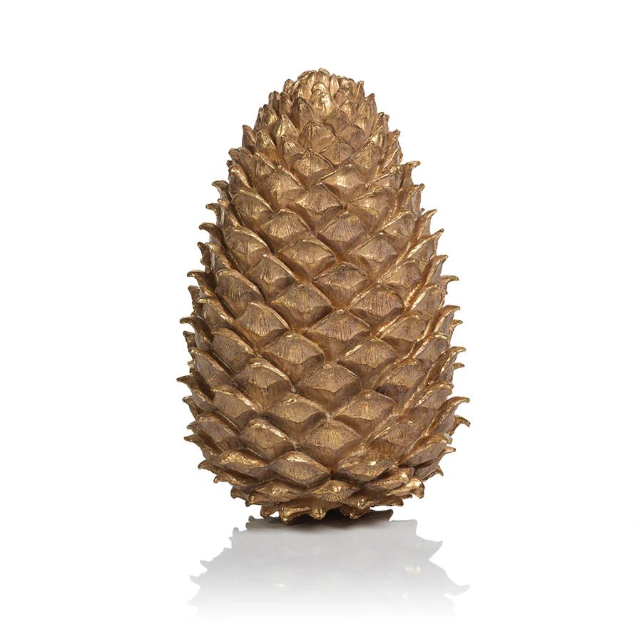 Golden Decorative Pine Cone - 13" - The Collective Park City