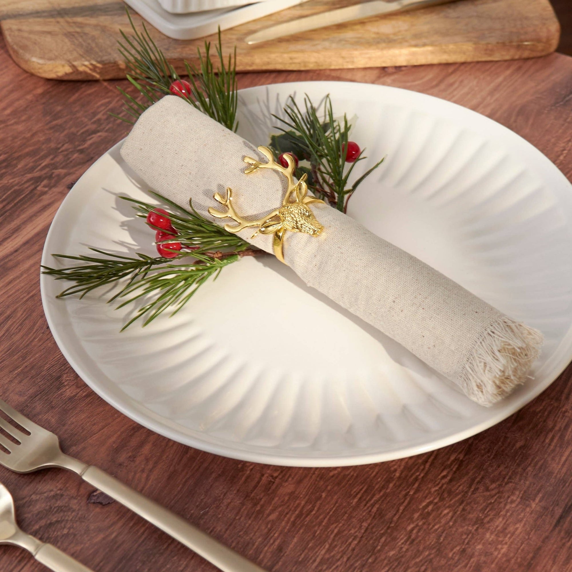 Golden Deer Napkin Ring - The Collective Park City