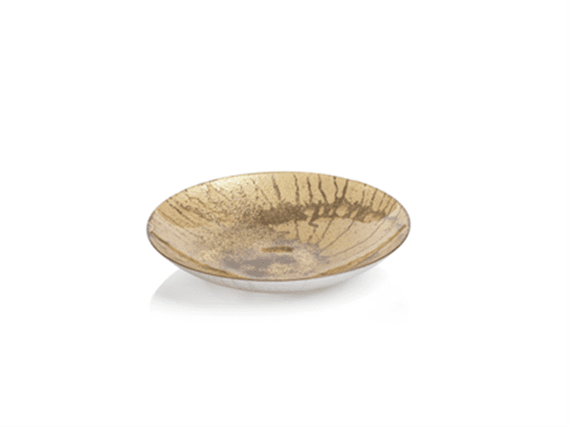 Golden Pearl Metallic Watercolor Serving Bowl 12.75&