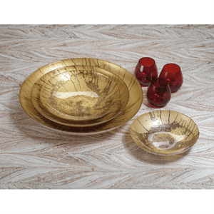 Golden Pearl Metallic Watercolor Serving Bowl 12.75'' - The Collective Park City