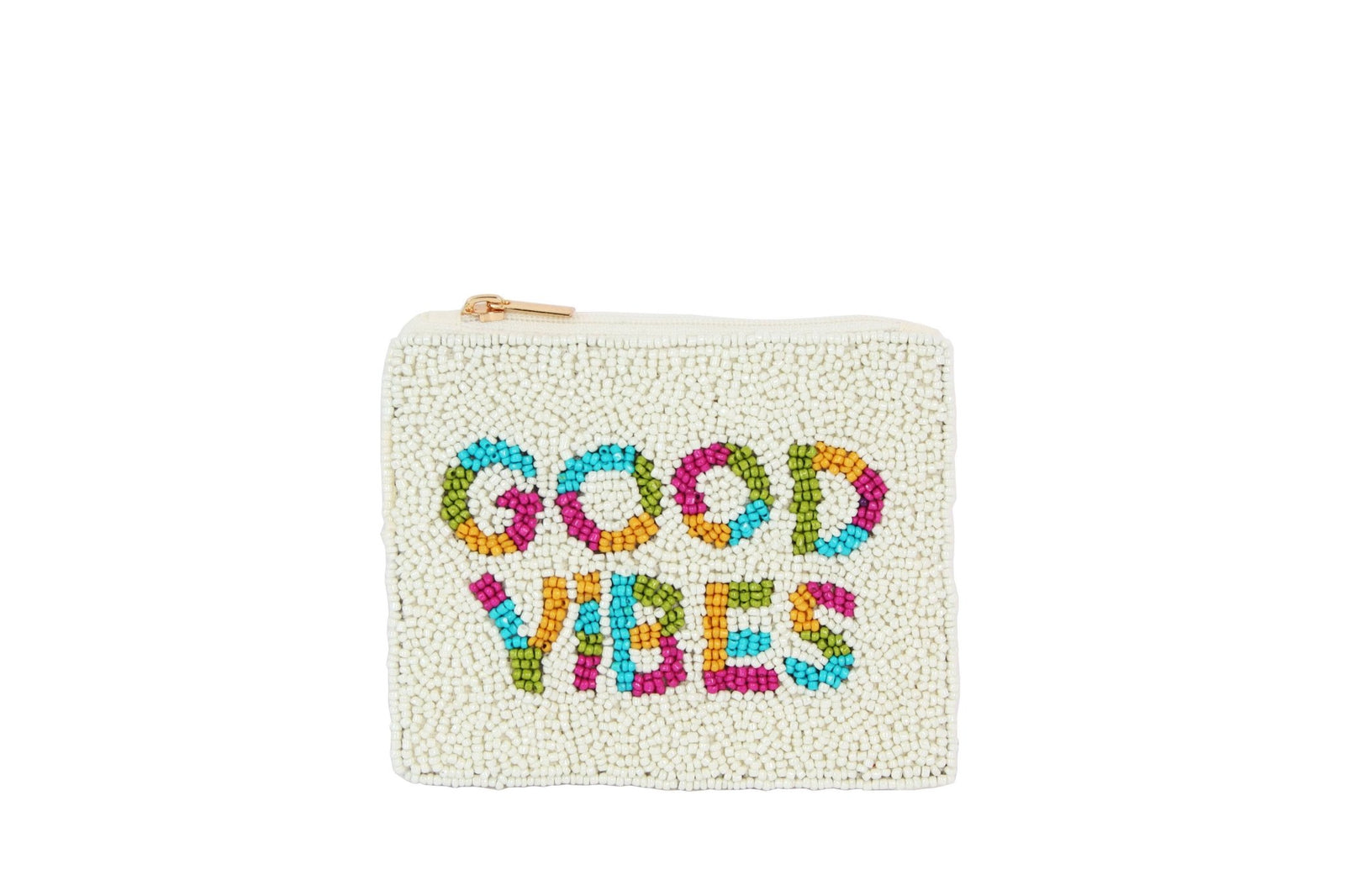GOOD VIBES Beaded Coin Purse - The Collective Park City
