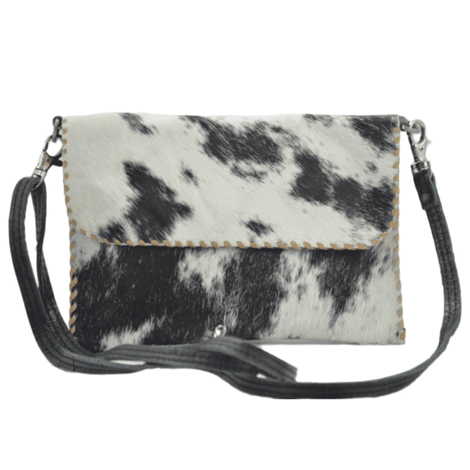 Grace Black Cowhide Leather Crossbody Bag - The Collective Park City