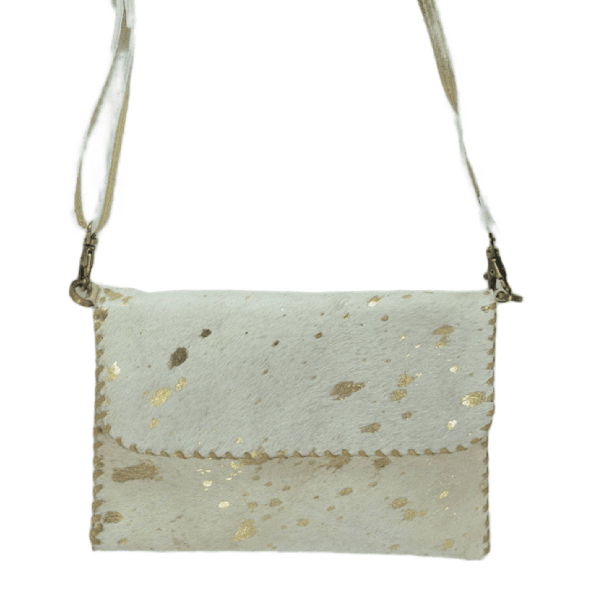 Grace Gold Cowhide Leather Crossbody Bag - The Collective Park City