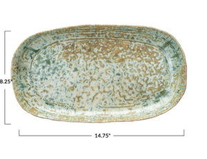 Green Stoneware Serving Platter - The Collective Park City