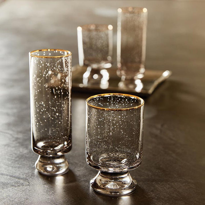 Grey &amp; Gold Champagne Glass - The Collective Park City