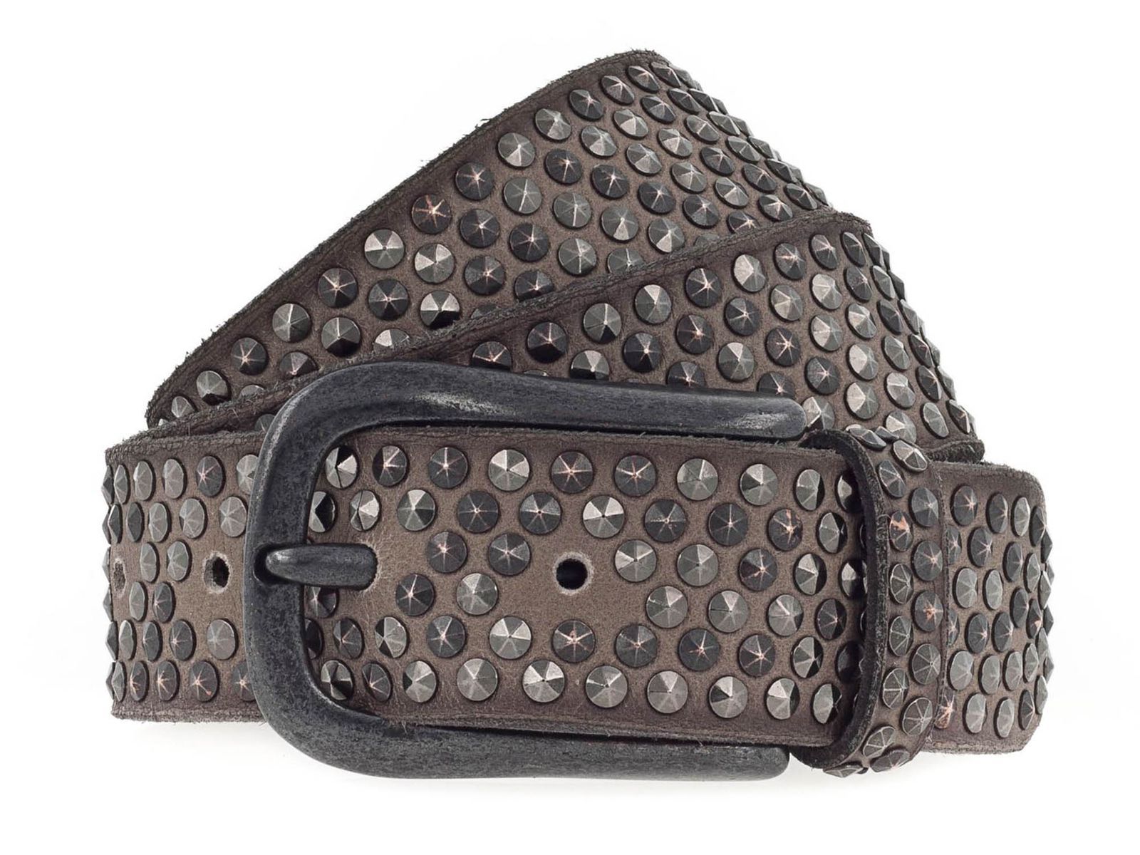 Gunmetal Rivet Stud Leather Belt - The Collective Park City