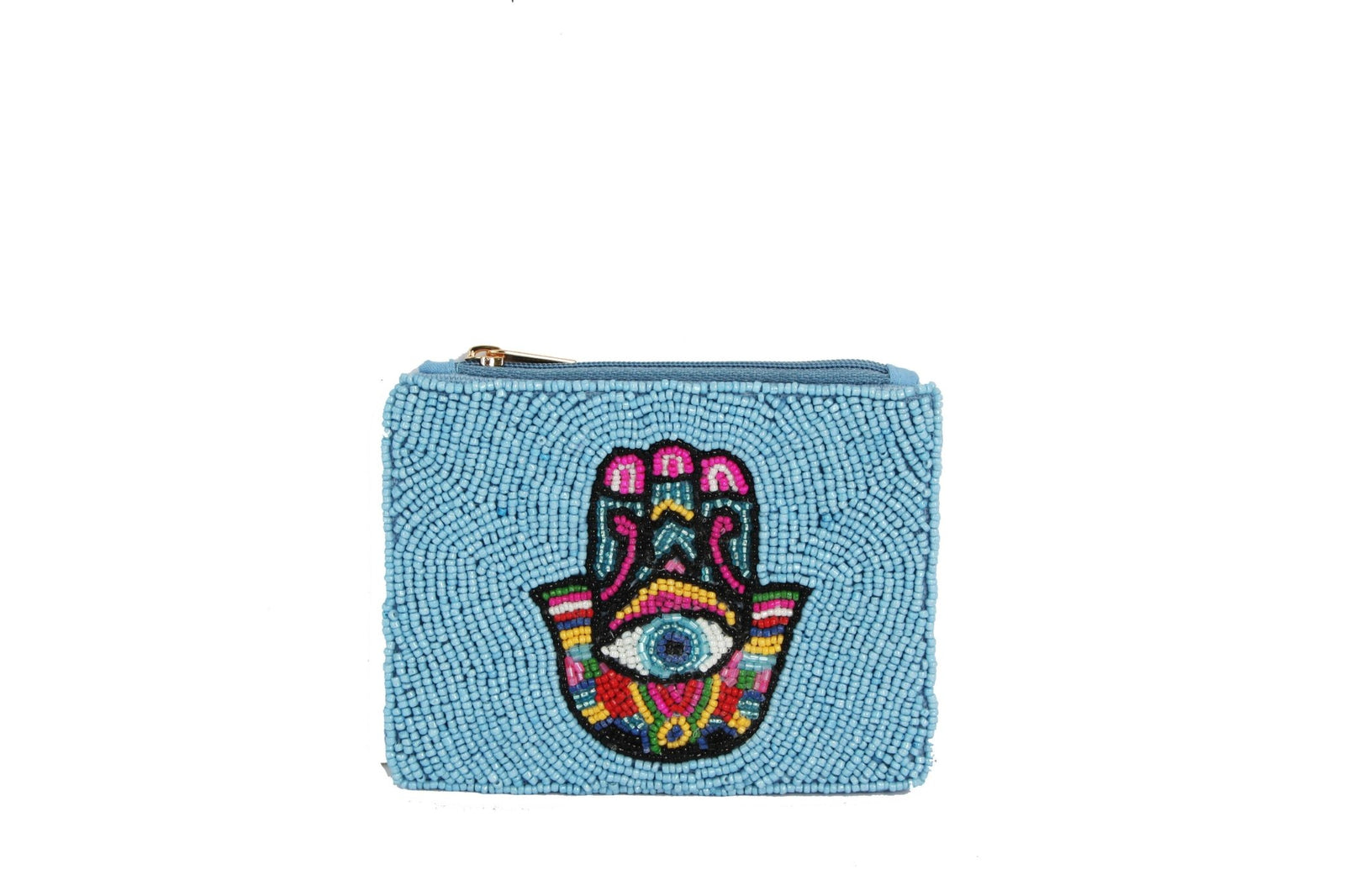 Hamsa Eye Beaded Coin Purse - The Collective Park City