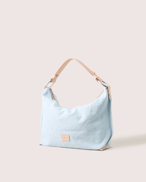Hana Canvas Hobo Bag - Mist Vachetta - The Collective Park City
