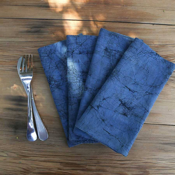 Hand Dyed Indigo Blue Napkins - Set of 4 - The Collective Park City