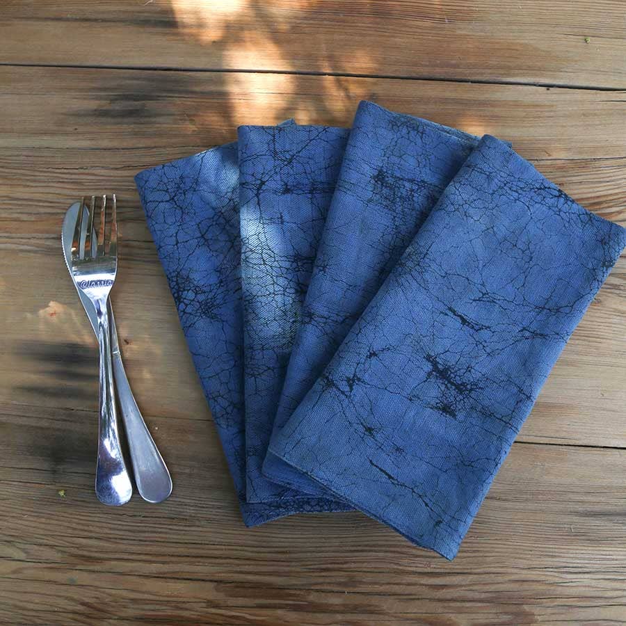 Hand Dyed Indigo Blue Napkins - Set of 4 - The Collective Park City